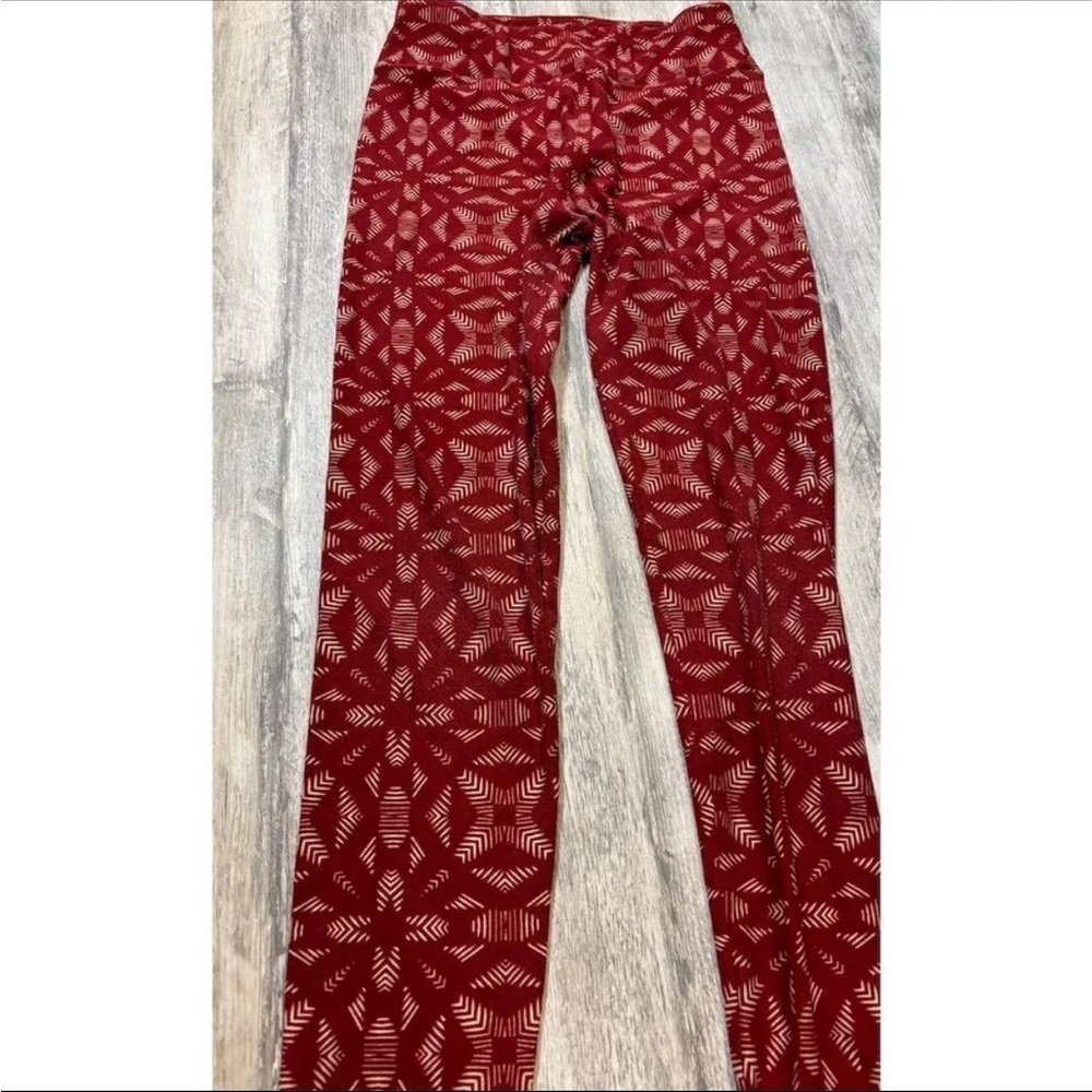 LuLaRoe Women's Red Leggings One Size Stretch Comfort Casual